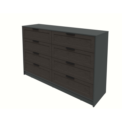 Kомод Тренд КТ-К157 (Антрацит ЛДСП/ Дуб английский ЛМДФ) Ш1565 В1020 Г451